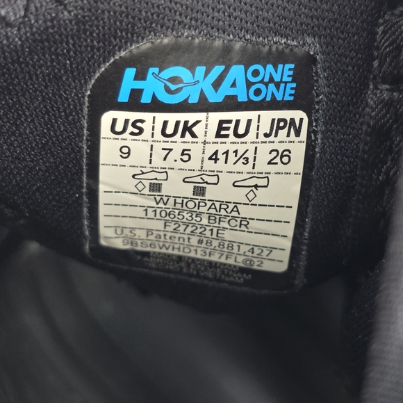 Hoka One One Womens Hopara Black/Fusion Coral Hiking Sandals Shoes Size 9 - Picture 10 of 10